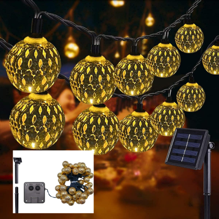Ghirlanda Solara Globuri Metalice 7m cu 50 LED – 12-13