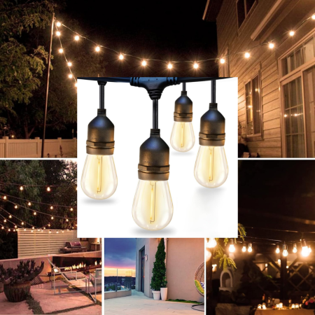 Ghirlanda solara LED de exterior, 10M 15 becuri – 12-16