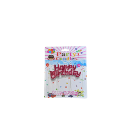 Lumanare Tort Happy Birthday 4-14 - Rosu